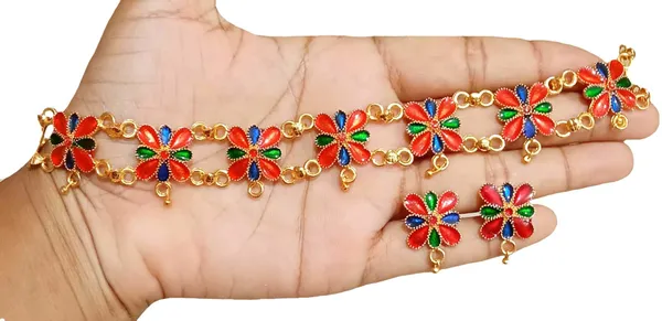 Assamese_Traditional_Gold_Plated_Multi_Colour_Golpata_Necklace_Jewellery_Set_For_Women